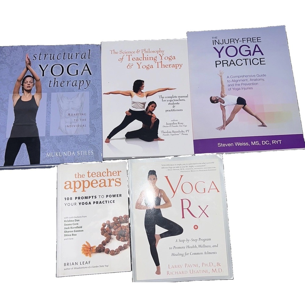 Yoga Teacher & Yoga Therapy Book Lot – 5 Books Yoga Anatomy, Practice & Teaching